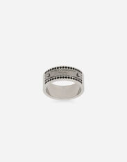Dolce & Gabbana Rhinestone-detailed tag ring Grey WRQ1X2W1111