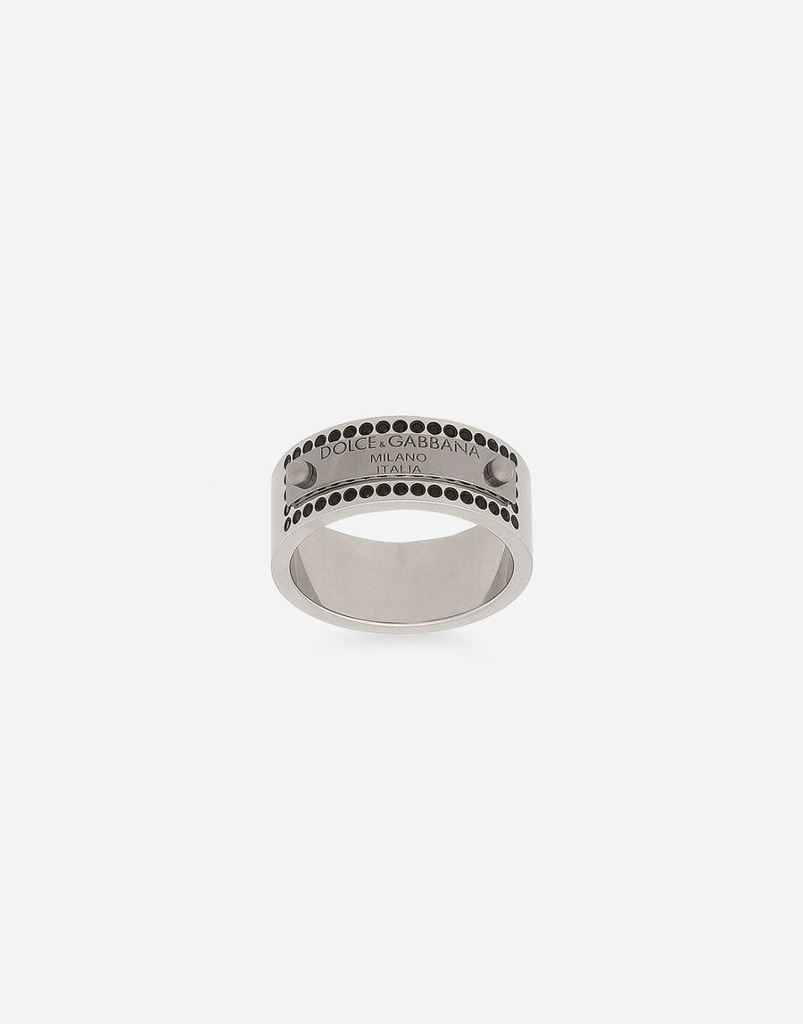 Rhinestone-detailed tag ring