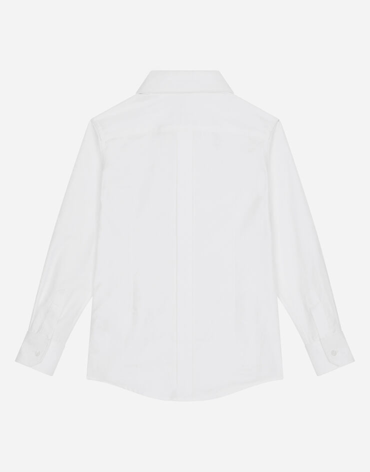 Dolce & Gabbana Poplin jacquard tuxedo shirt with DG logo White L43S67FJ5GU