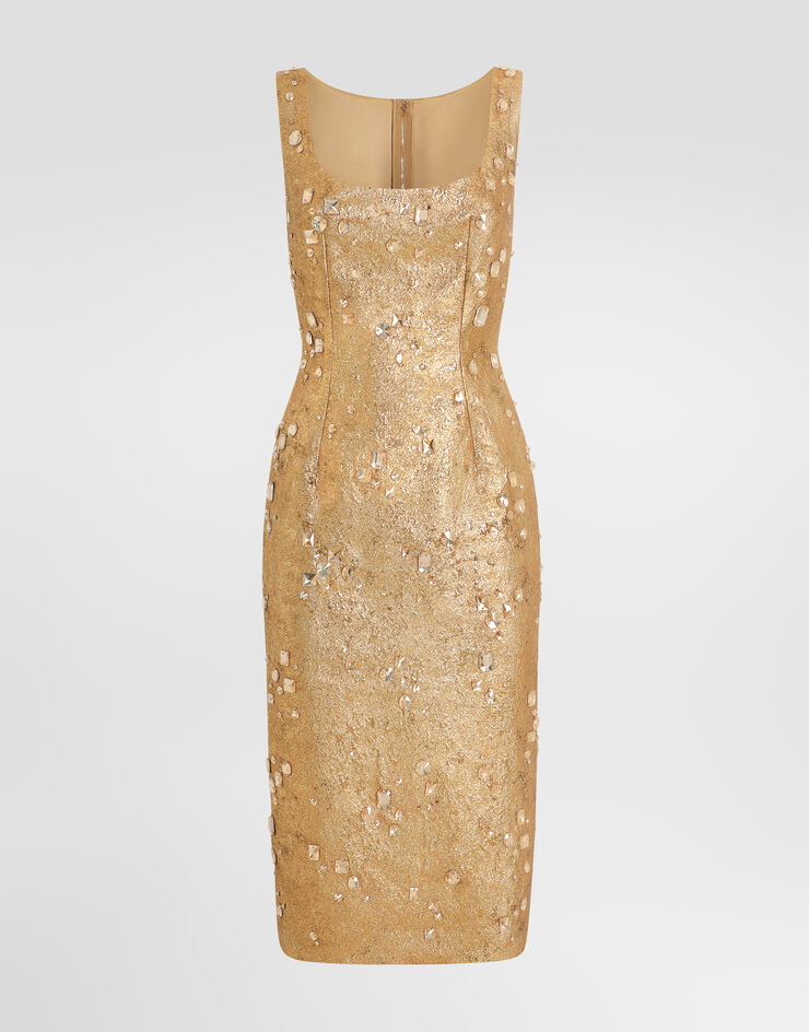 Dolce & Gabbana Jacquard dress with embroidery Multicolor F620NZGDD0V