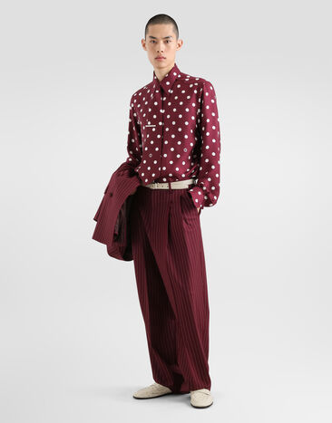 Dolce & Gabbana Polka dot-print silk twill Gold shirt Multicolor G5NP9TIS1YO