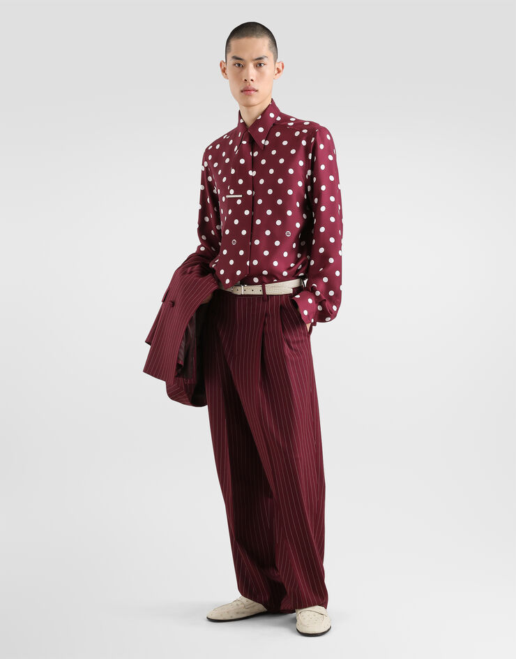 Dolce & Gabbana Polka dot-print silk twill Gold shirt Dolce & Gabbana Polka dot-print silk twill Gold shirt Multicolor G5NP9TIS1YO