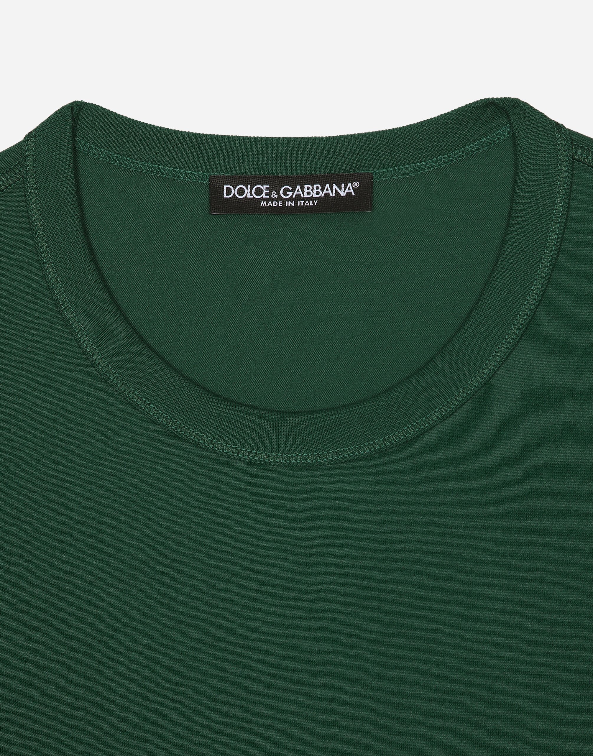 Cotton T-shirt with branded tag in Multicolor for Men
