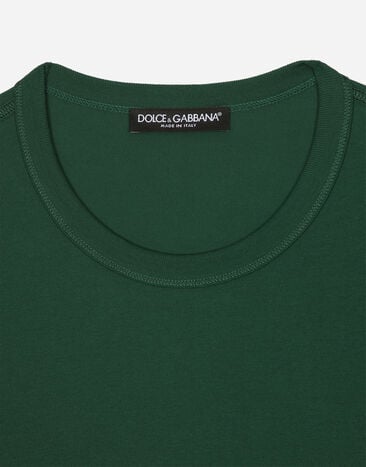 Dolce & Gabbana Cotton T-shirt with branded tag Multicolor G8PT1TG7F2I
