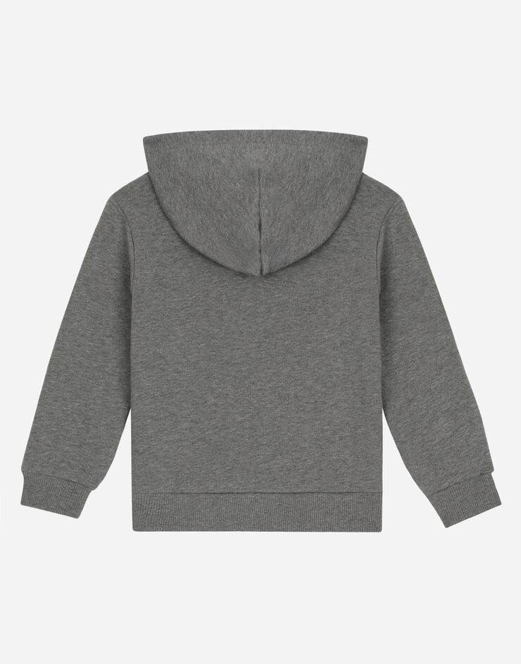 DolceGabbanaSpa Zip-up hoodie with logo tag Grey L4JW2VG7I2P
