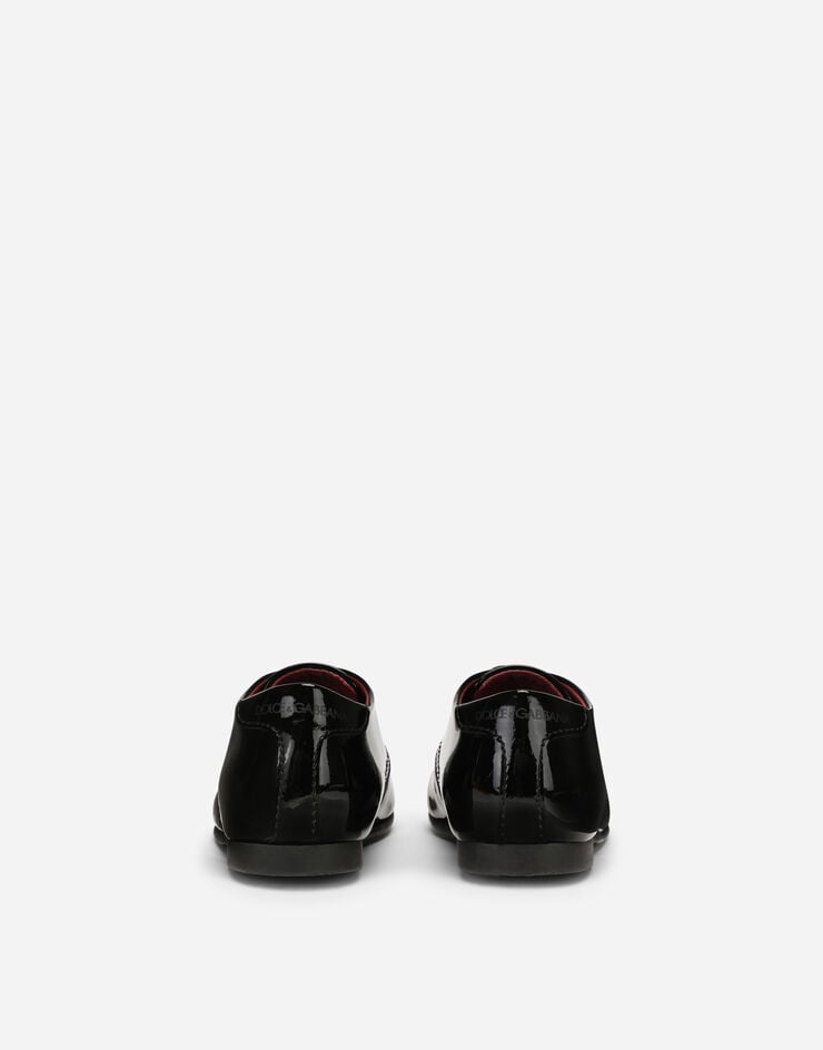 Dolce & Gabbana ダービーシューズ エナメル ロゴ ブラック DL0029A1328