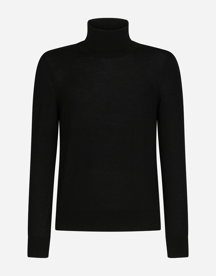 Dolce & Gabbana Turtle-neck sweater in virgin wool Black GXH75TJAV87