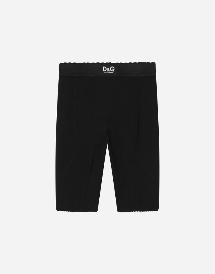 Dolce & Gabbana Technical jersey cycling shorts with D&G label Black L5JQ86G7JL7