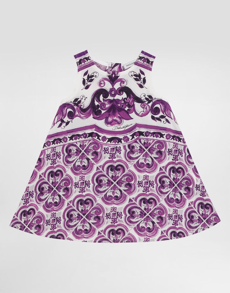 Dolce & Gabbana Majolica-print sleeveless cotton poplin dress Multicolor L24DH5HH5EN