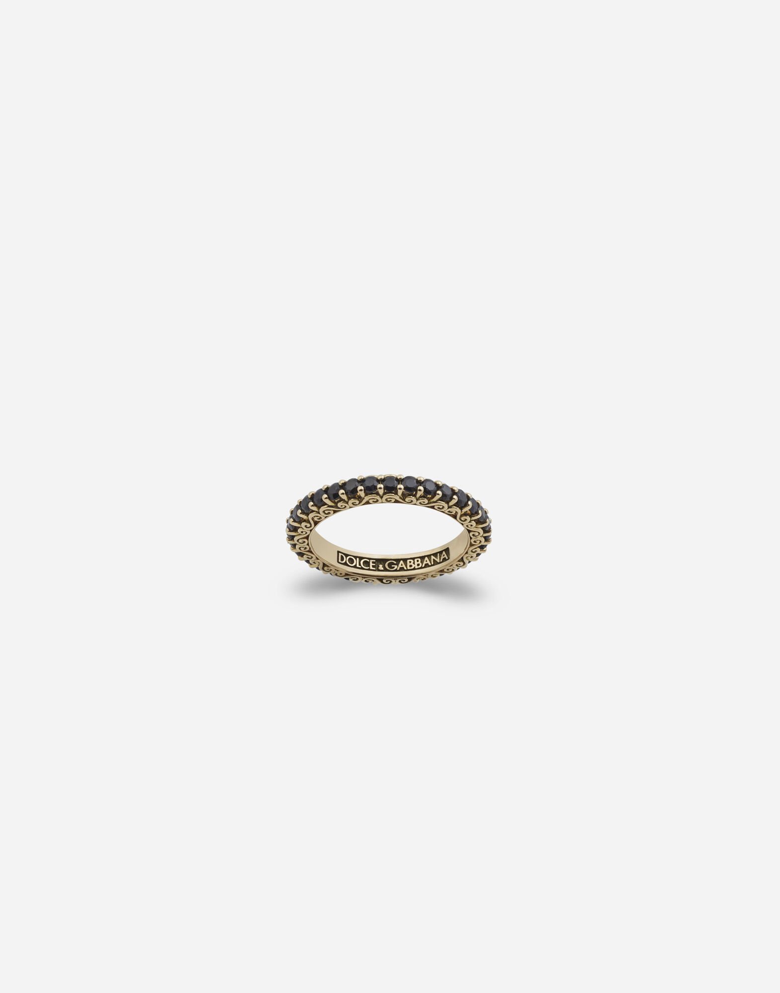 Dolce & Gabbana Yellow gold Family ring with black sapphires Leo Print WWJC2SXCMDT