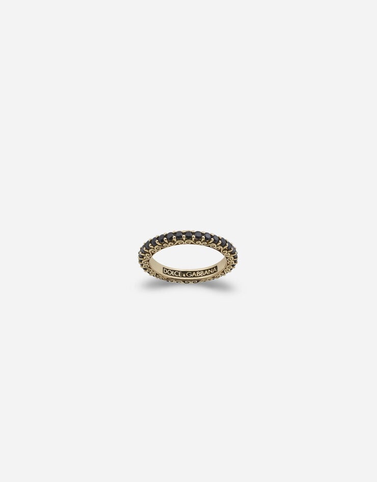 Dolce & Gabbana Yellow gold Family ring with black sapphires Gold WRKS4GWSABK