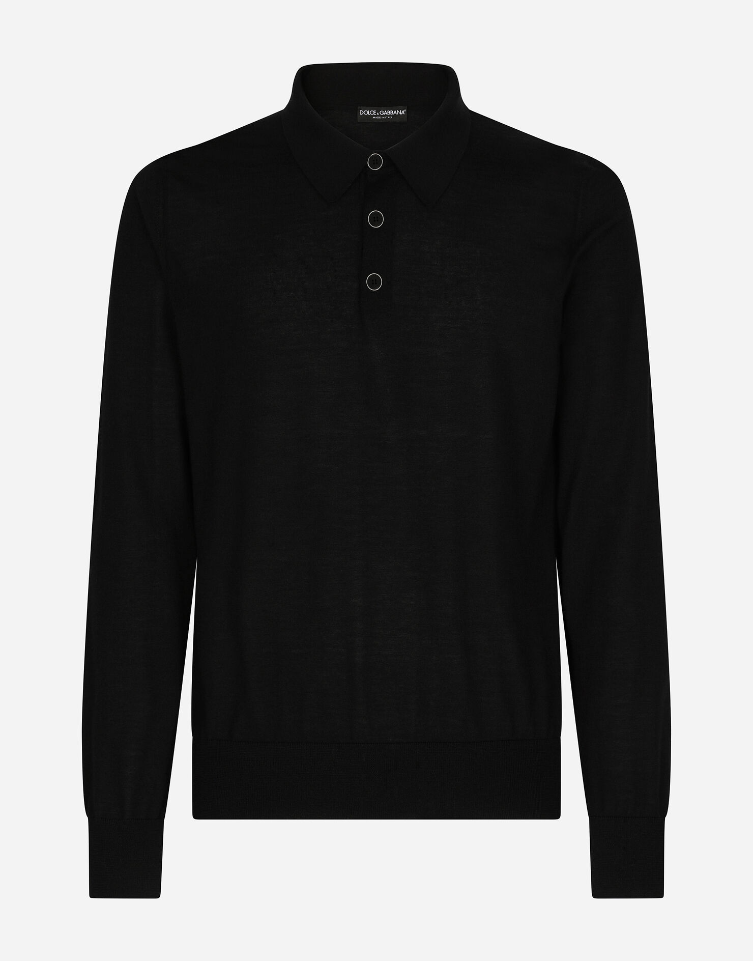 Extrafine cashmere poloshirt in Black for Men Dolce&Gabbana®