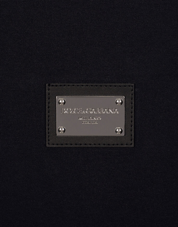 Dolce & Gabbana Cotton T-shirt with branded tag Blue G8PT1TG7F2I