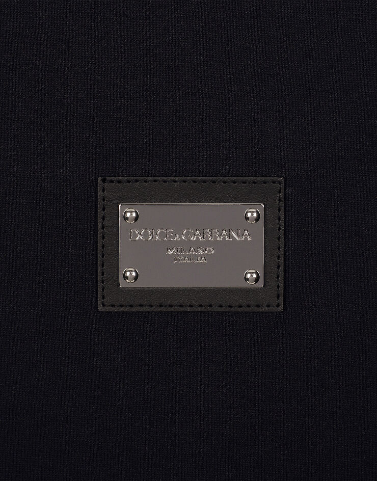 Dolce & Gabbana Camiseta de algodón con placa con logotipo Azul G8PT1TG7F2I