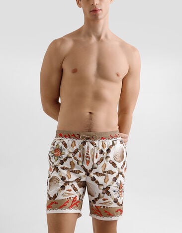 Dolce & Gabbana Shell-print medium swim boxer shorts Multicolor M4F50TFIM68
