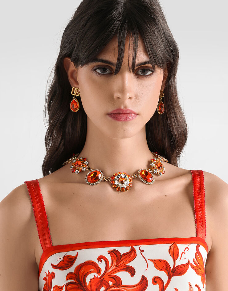 Dolce & Gabbana Choker necklace with rhinestones Gold WNS6M4W1111