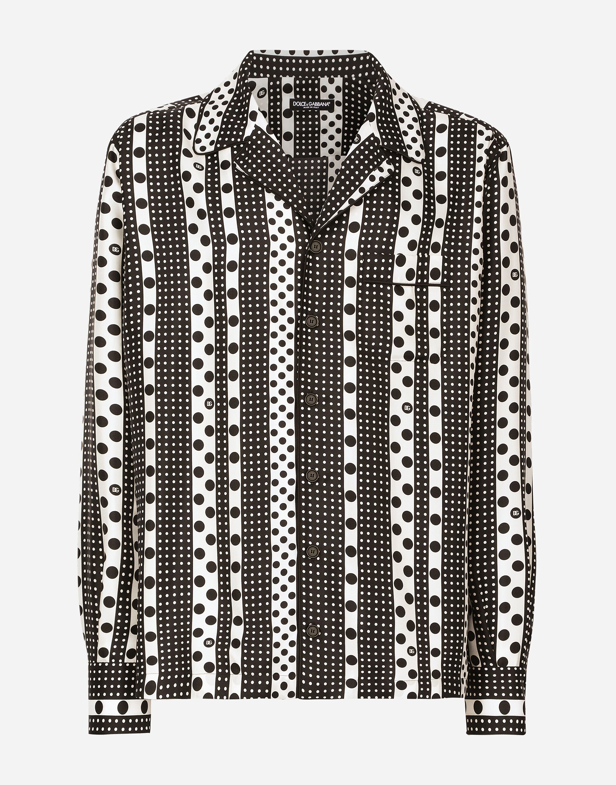 Dolce&Gabbana Printed silk shirt Black G5IF1TIS1RF