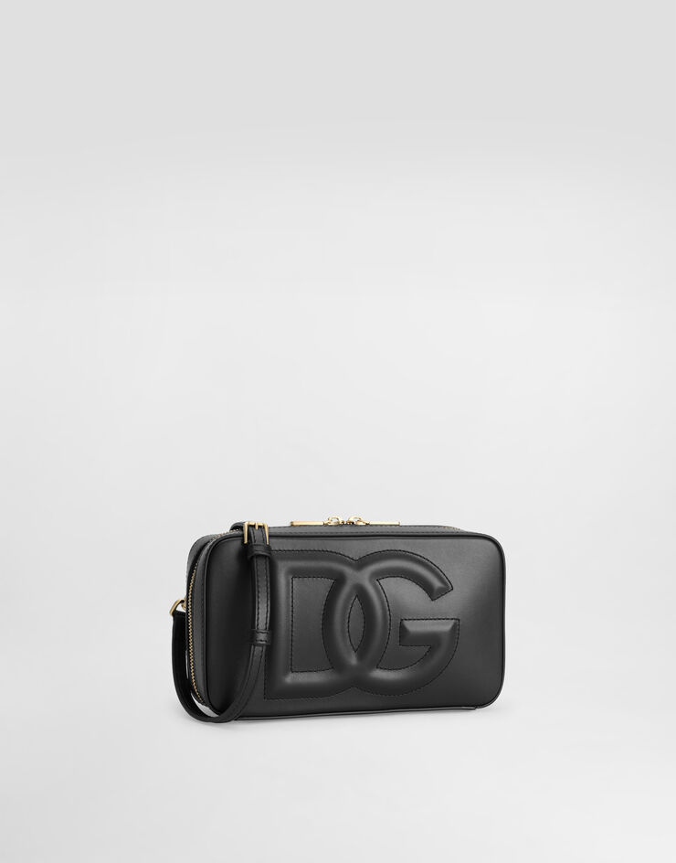 Dolce & Gabbana DG Logo Bag camera bag  piccola in pelle di vitello Nero BB7289AW576