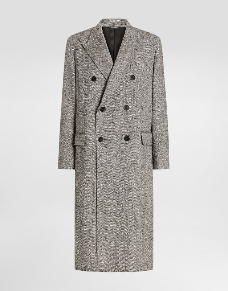 Dolce & Gabbana Double-breasted herringbone wool coat  G061ATFCZAT