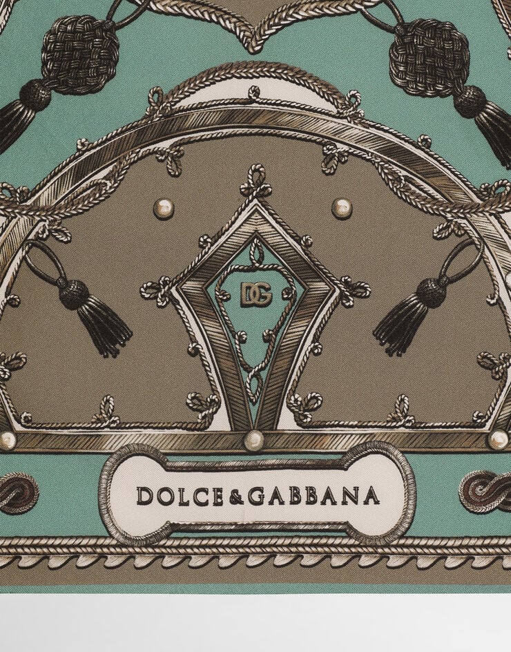 Dolce & Gabbana Cargo-print silk twill scarf 70x70 Multicolor GQ348EHI119