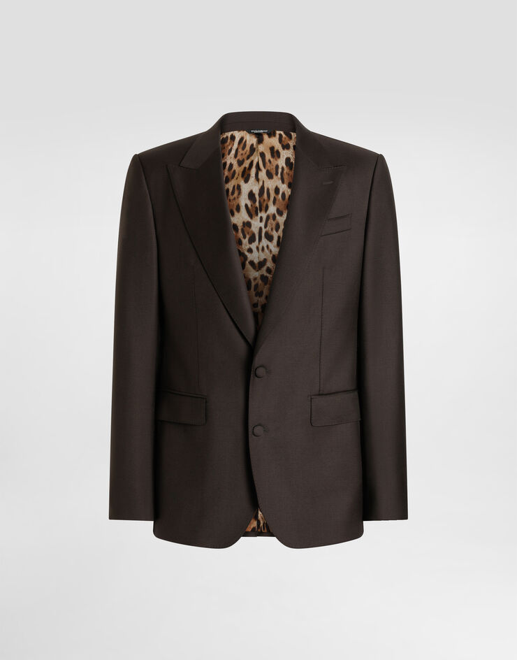 Dolce & Gabbana Single-breasted sicilia light jacket in light wool Brown G2TV4TFU269