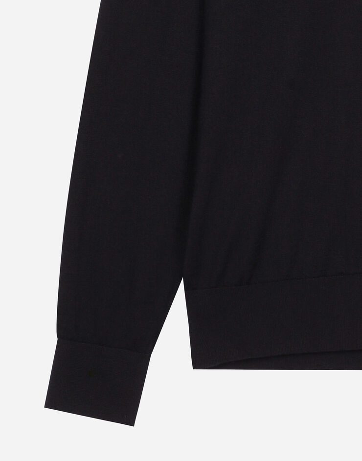 Dolce & Gabbana Jersey de cuello alto en cachemira y seda Negro GXW05TJFMEH