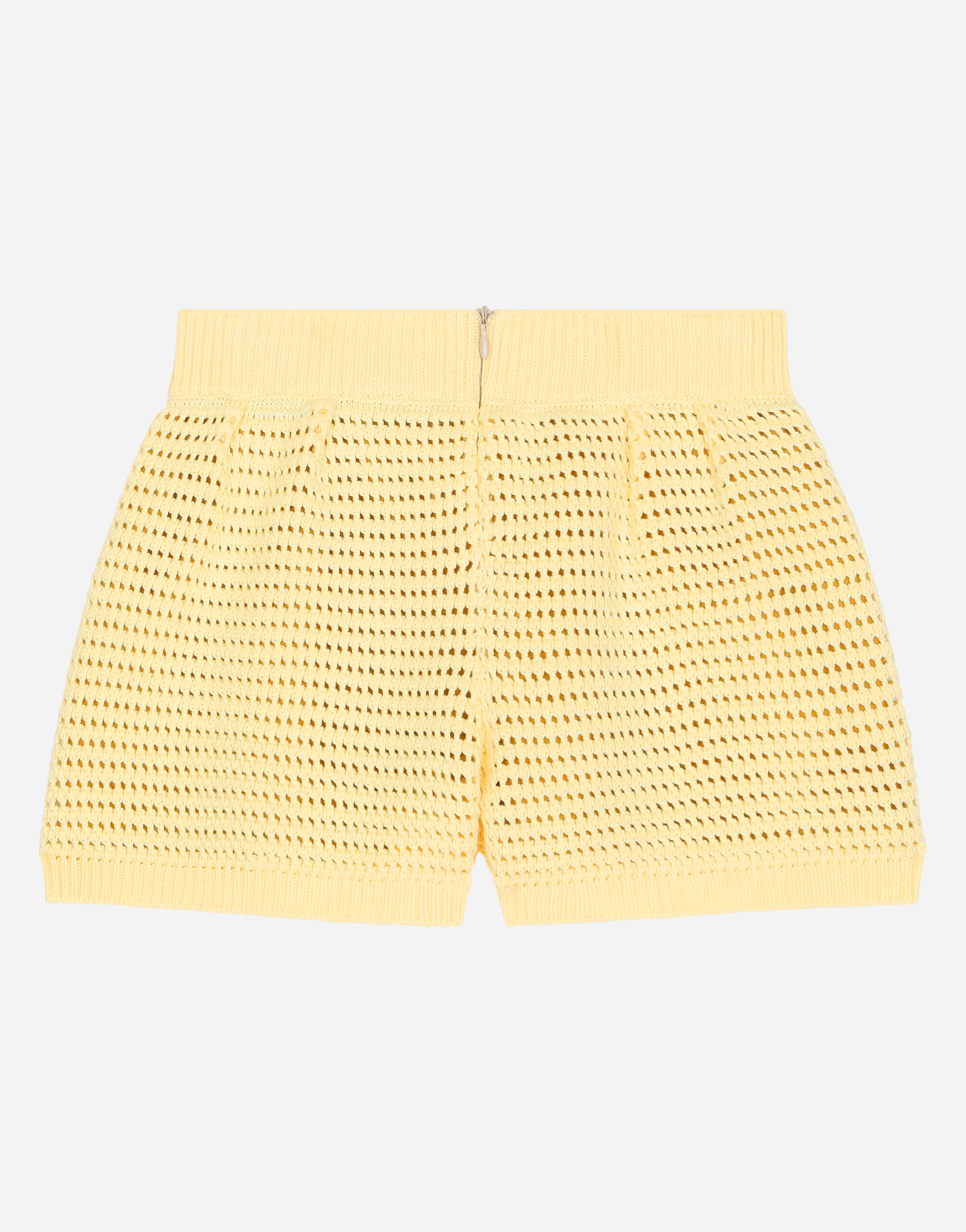 イエローのウィメンズ レースニット ショートパンツ | Dolce&Gabbana®