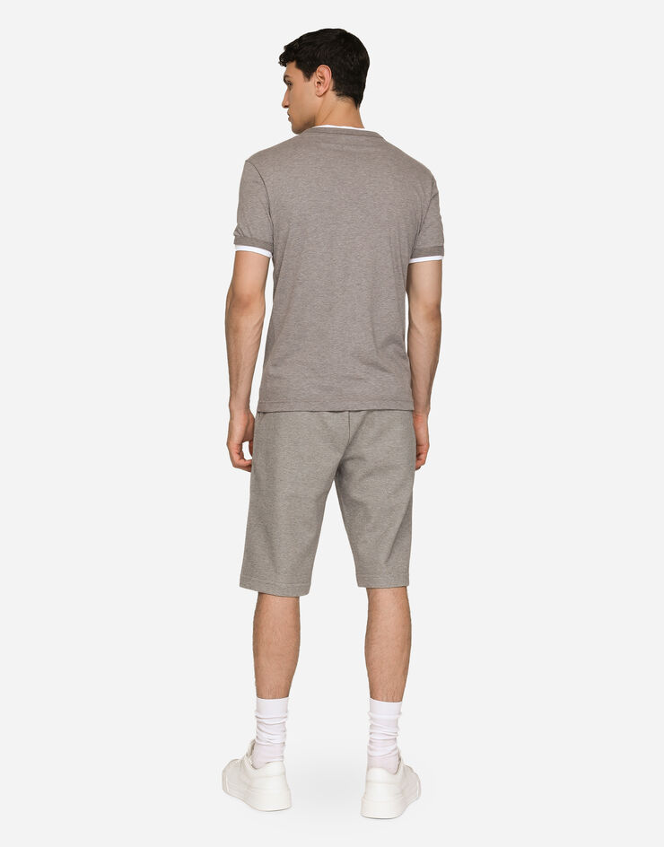 Dolce & Gabbana Jersey jogging shorts with embroidery Grey GVF8AZHU7H9