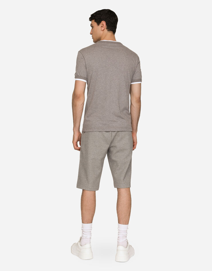 Dolce&Gabbana Jersey jogging shorts with embroidery Grey GVF8AZHU7H9