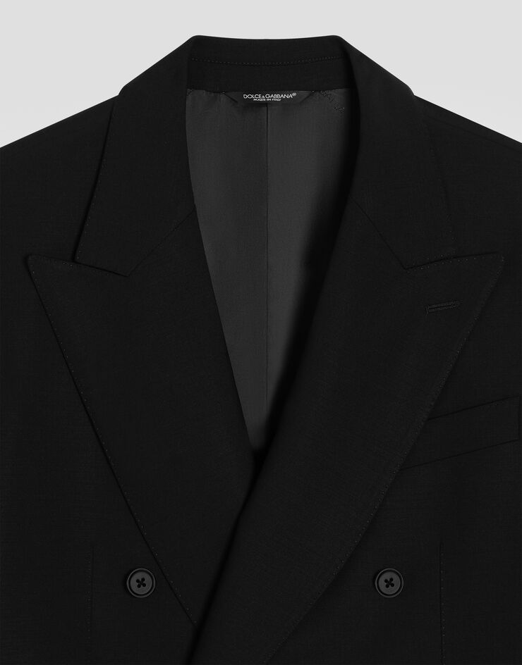 Dolce & Gabbana Sicilia light double-breasted wool jacket Black G2TV8TFUBG5