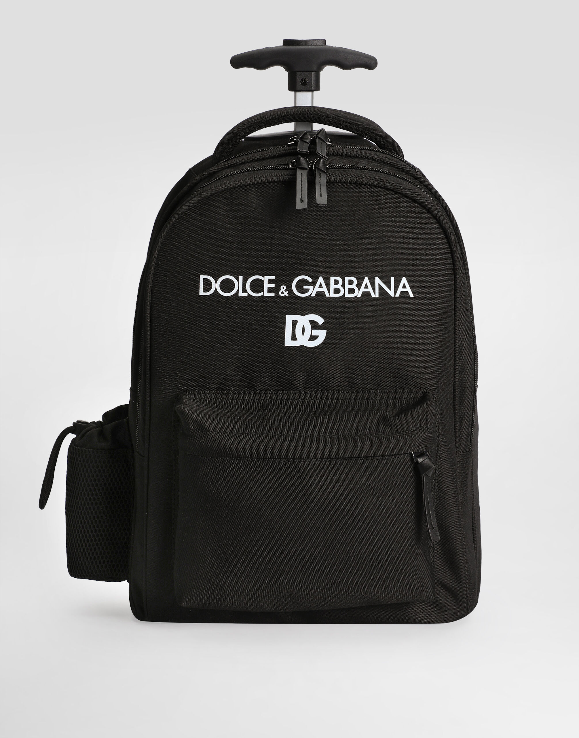 Printed nylon trolley backpack in Black for Boys