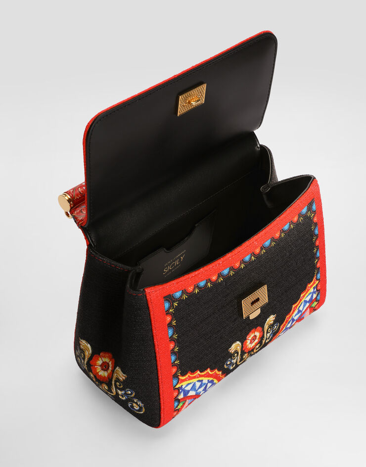 Dolce & Gabbana Kleine Sicily Handtasche mit Carretto-Print Multicolor BB6003B0816