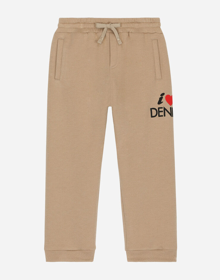 DolceGabbanaSpa Cotton jogging pants with embroidery Pale Pink L4JPFEG7K0A