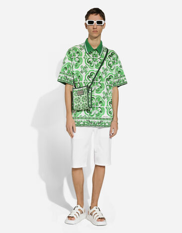 Dolce & Gabbana Cotton polo-shirt with majolica print Print G8RV9TII7CZ