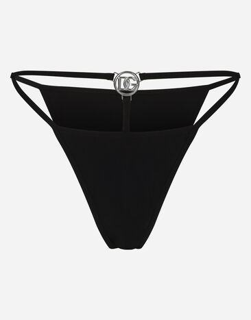 Dolce & Gabbana Bikinislip mit Cut-out und DG-Logo Schwarz O2B09JFUGA2