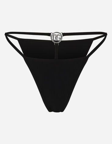 Dolce & Gabbana Bikini bottoms with cut-out and DG logo Print O8C09JFSG8G