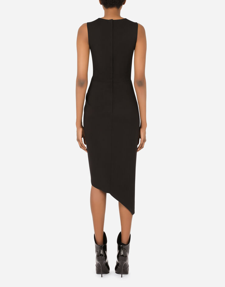 Dolce & Gabbana Cady calf-length dress with knot detail Nero F6R1ITFURC8