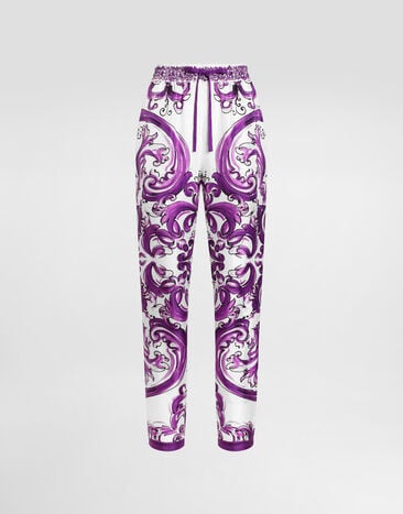 Dolce & Gabbana Majolica-print silk twill vanity trousers Multicolor FTC4TTHI1S6
