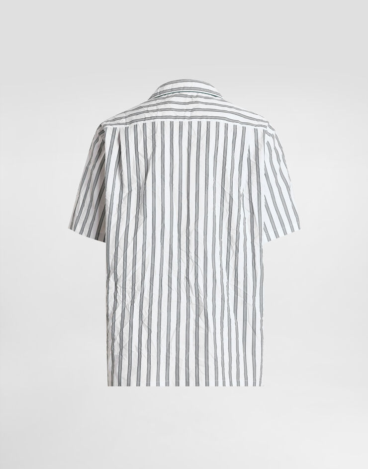 Dolce & Gabbana Crinkled striped poplin hawaii shirt Multicolor G5KS3TFRMD9