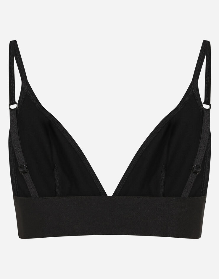 Dolce & Gabbana Soutien-gorge triangle en jersey avec élastique à logo Noir O1A86TFUEEY