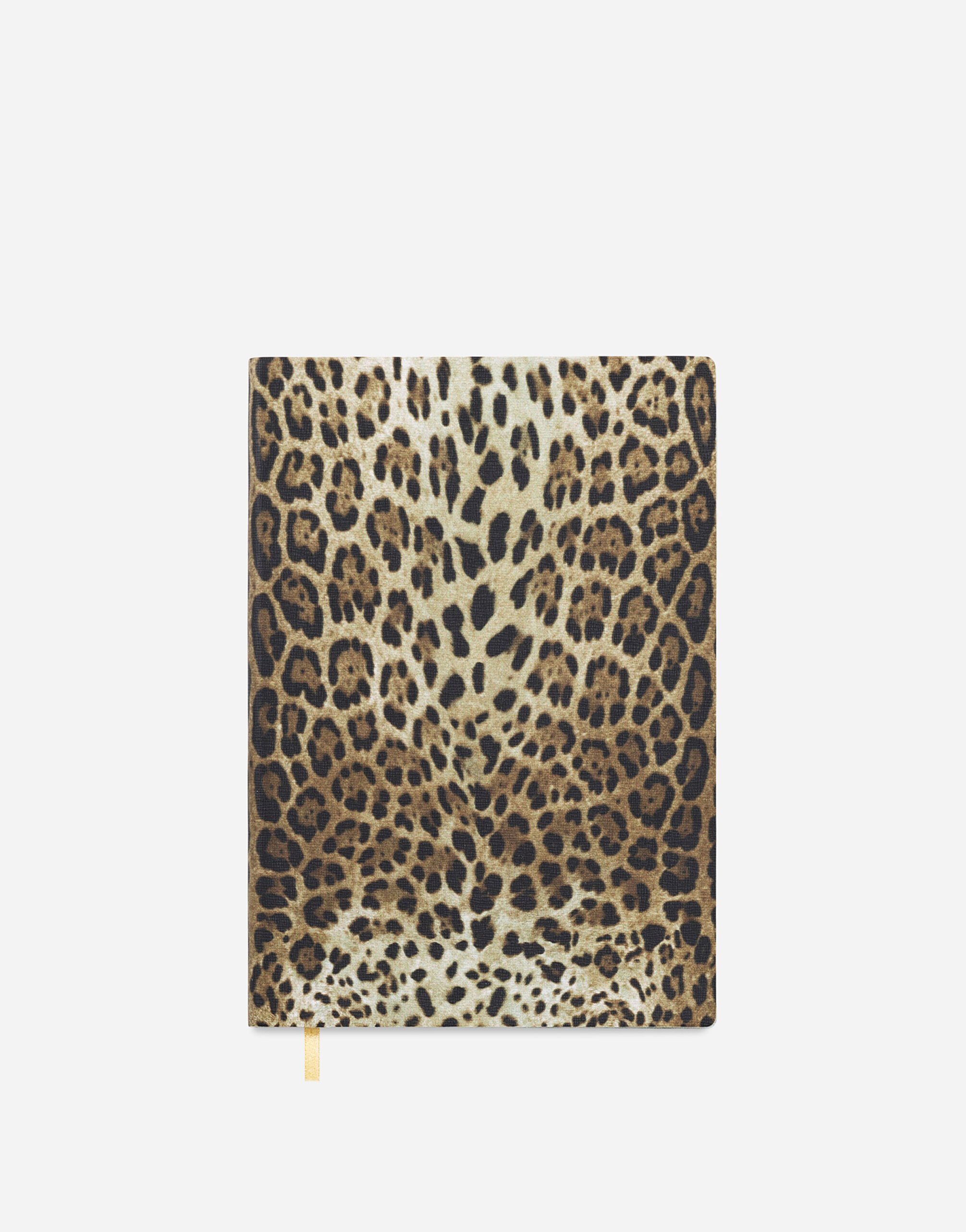 Dolce & Gabbana Mittleres Notizbuch aus Leder mit Linien Mehrfarbig TC0S04TCA31