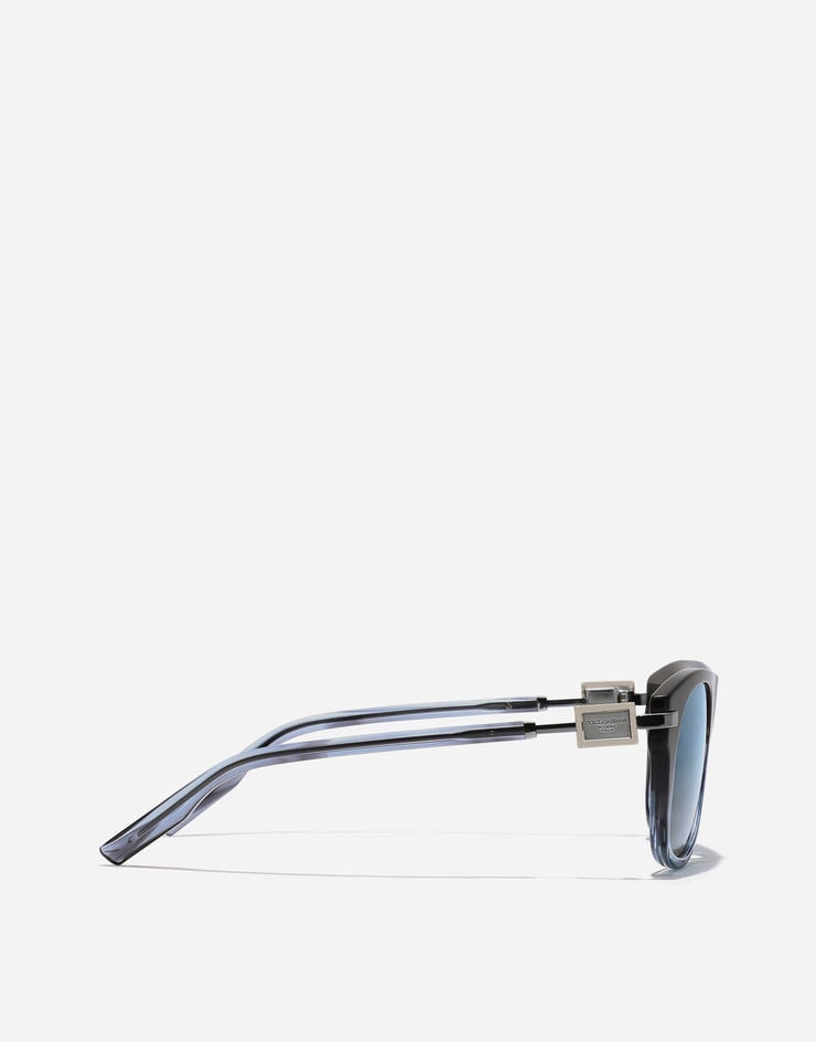 Dolce & Gabbana Metal Plaque Sunglasses Dolce & Gabbana Metal Plaque Sunglasses Gradient striped blue VG4546VP519