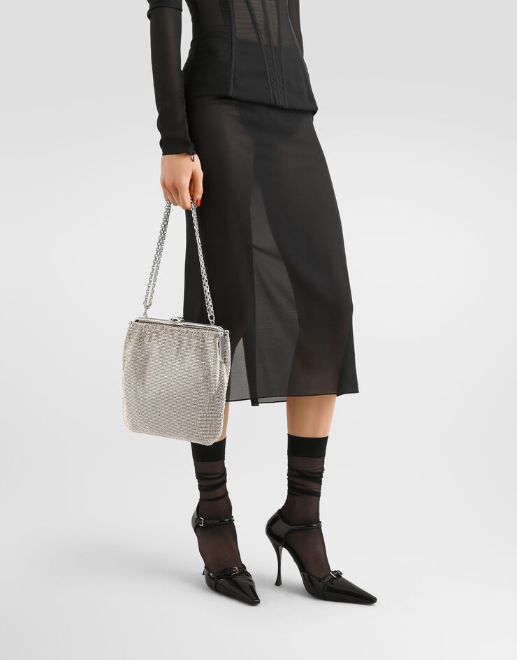 Dolce & Gabbana 숄더, 크로스바디 백 Dina 크리스털 메쉬 소재 스카이블루 BB8009A3T92