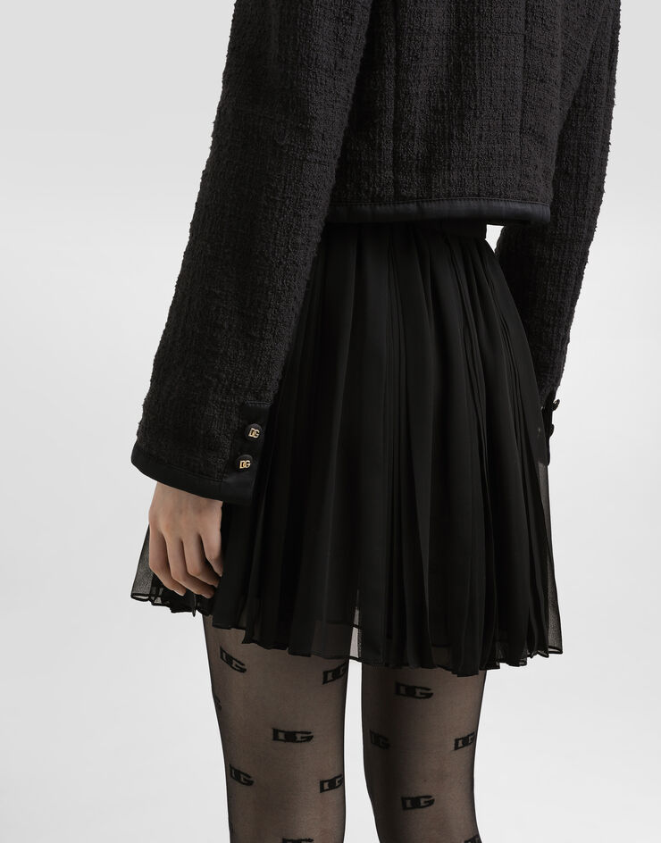 Dolce & Gabbana 百褶雪纺半裙 黑 F4C7TTFUSNW