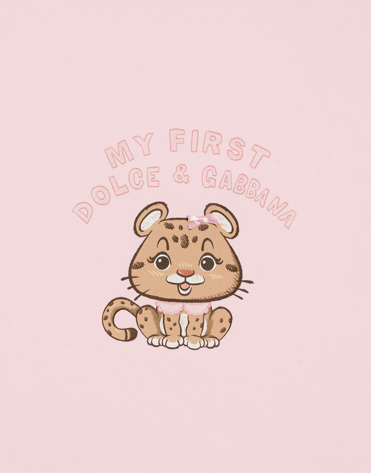 Dolce & Gabbana Interlock blanket with print and bow Multicolor LNJAE7G7PNO