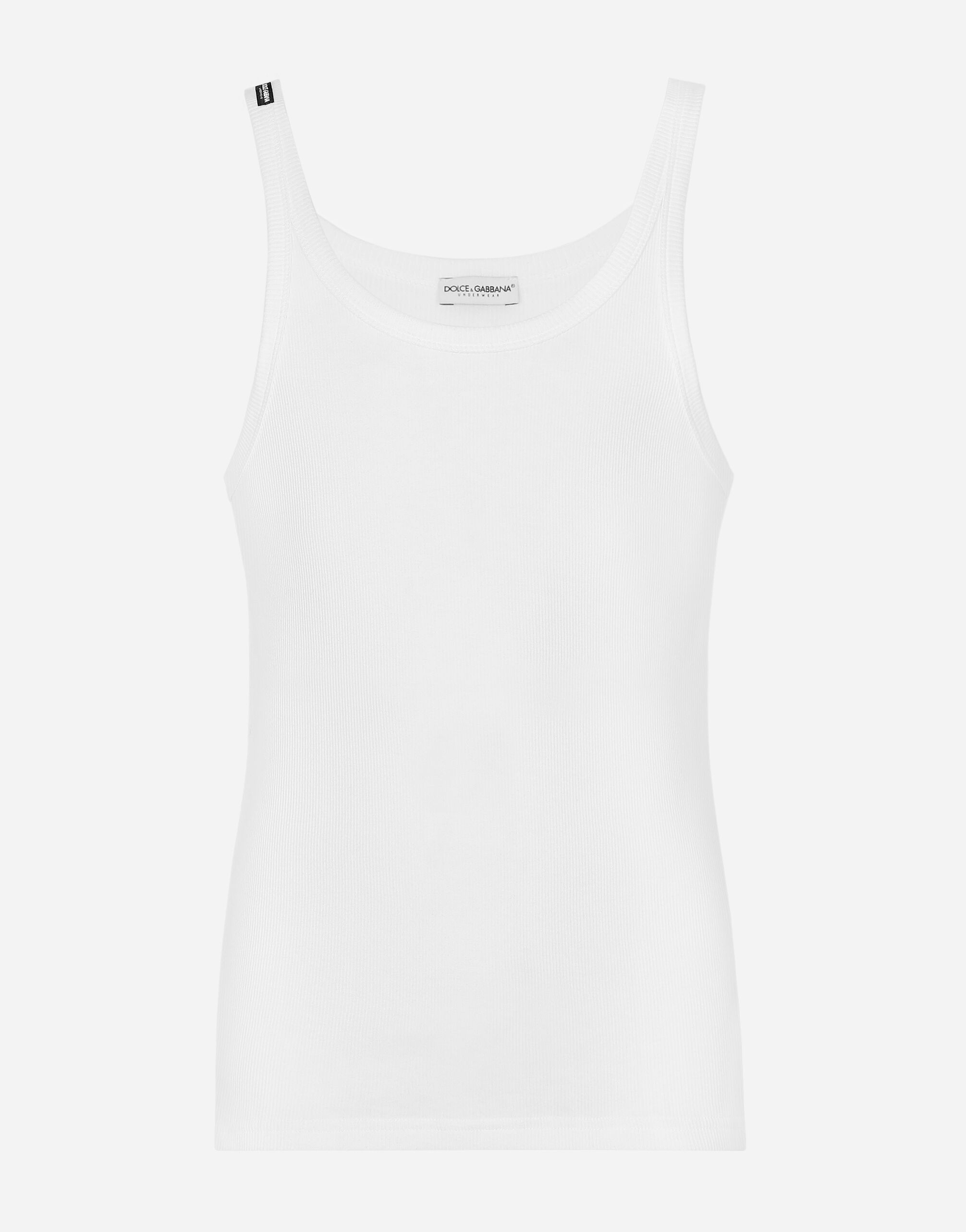Dolce & Gabbana Camiseta sin mangas de algodón acanalado Estampado G5JH9TIS1SG