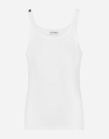 Dolce & Gabbana Fine-rib cotton singlet Green G5MW6TFU4JB