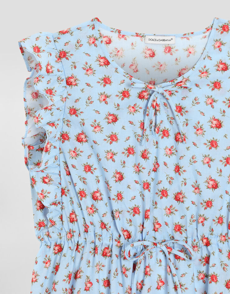 Dolce & Gabbana Small rose-print muslin dress Multicolor L54DR7HS5UP