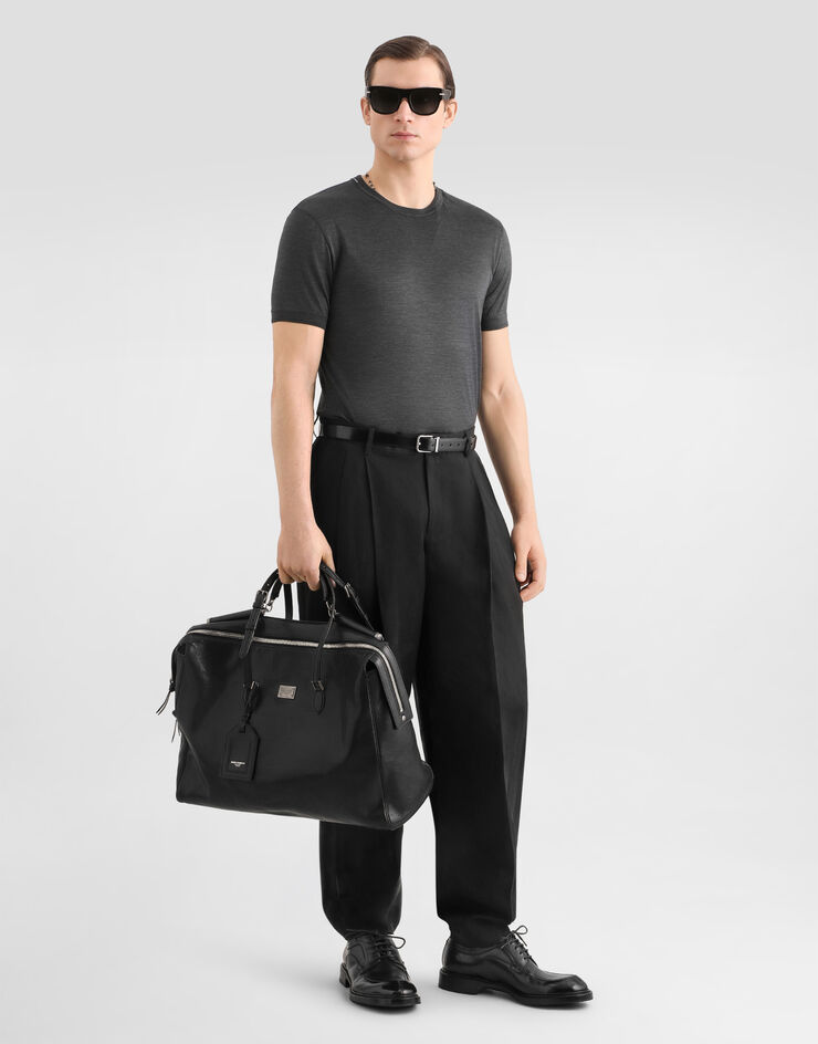 Dolce & Gabbana Футболка из шелка Grey G8ST1TG7P0F