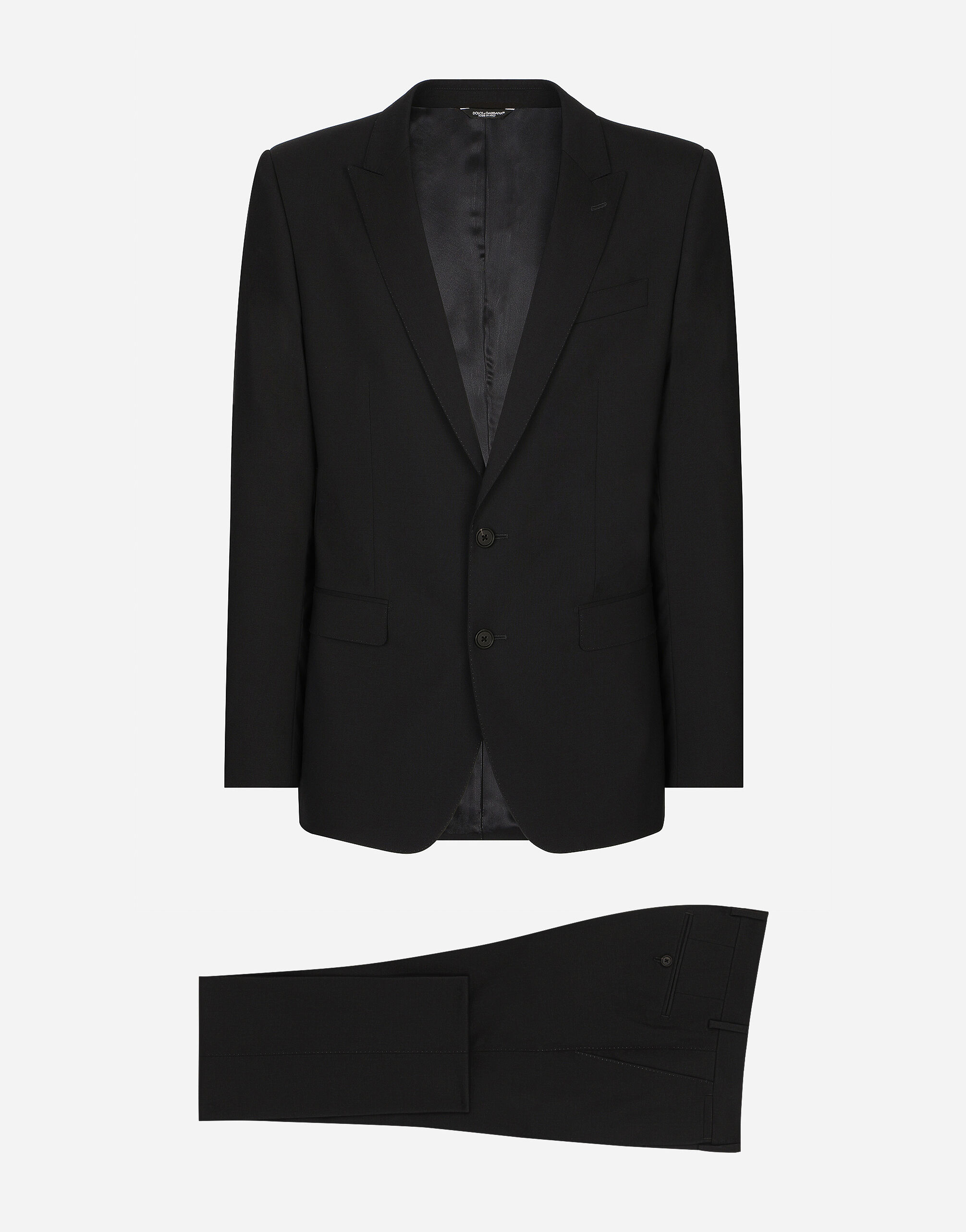 Stretch wool Martini fit suit in Black for Dolce Gabbana US
